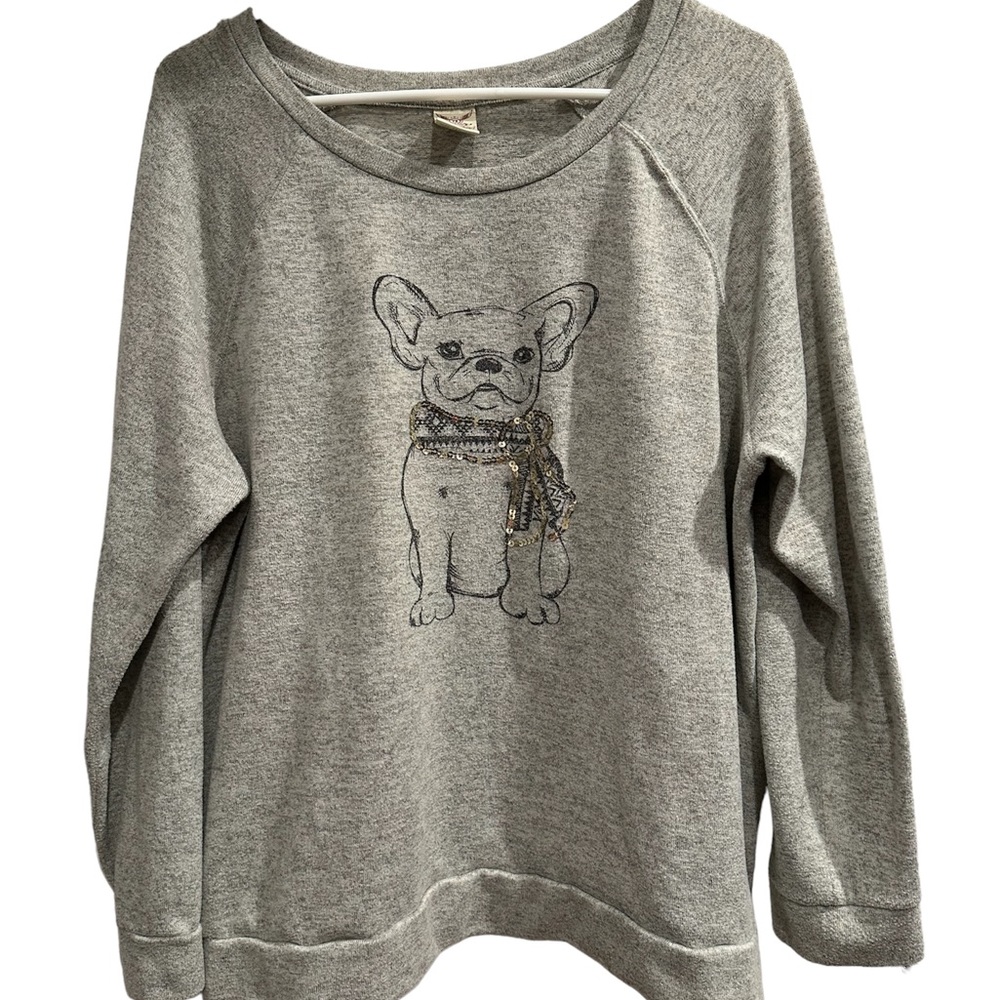 Faded Glory Graphic Gray Hoodie Relaxed Fit